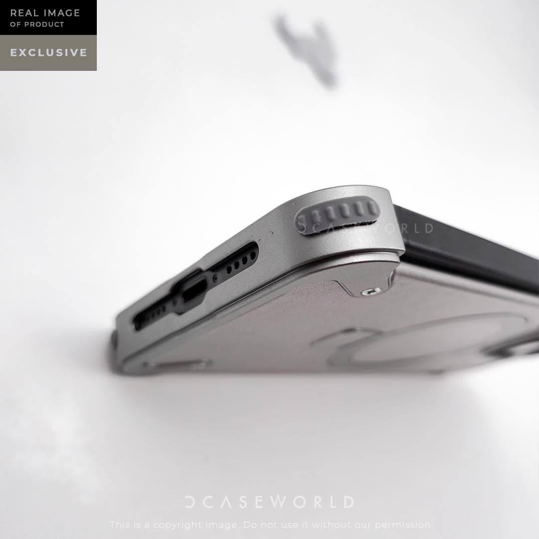 EvoEdge – Rimless Premium Leather & Aluminum Case with Magnetic Stand