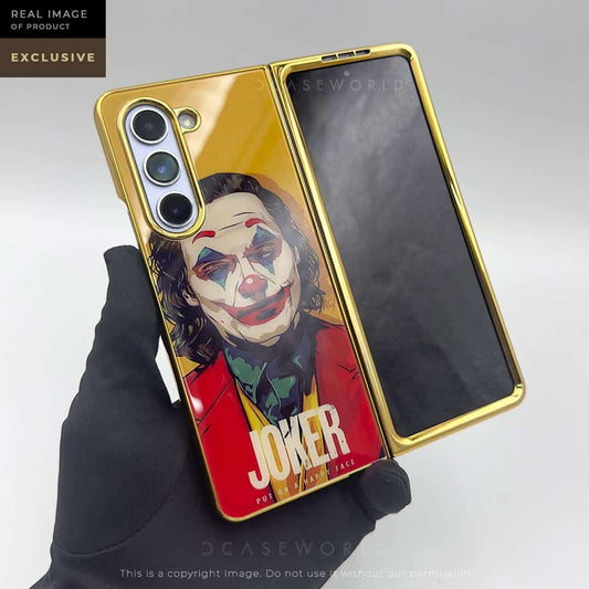 Joker Glass Back with Golden Chrome Case