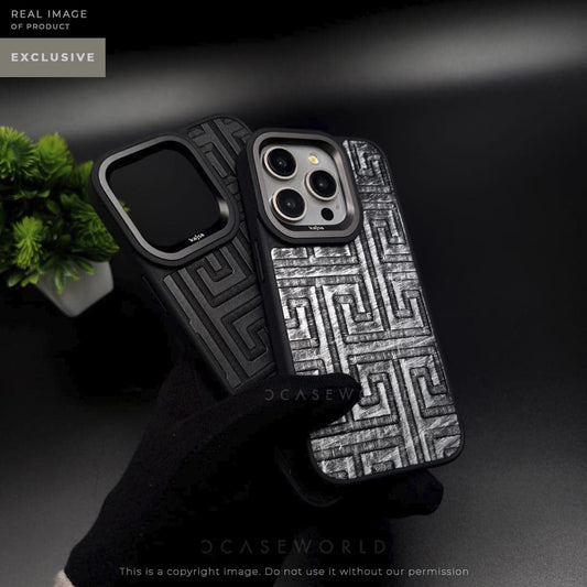 K A J S A Premium Leather + Embroidered Case with Titanium Alloy Ring