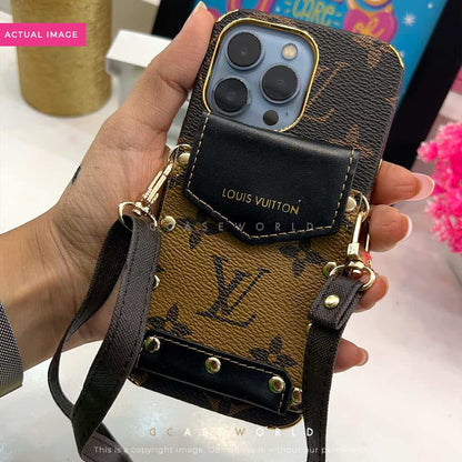 Luxury Designer Case with Pockets and Strap
