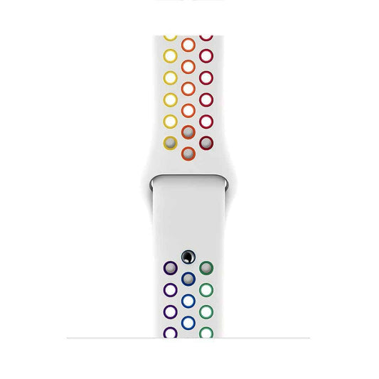 Multi-Color NK Apple Watch Band - White