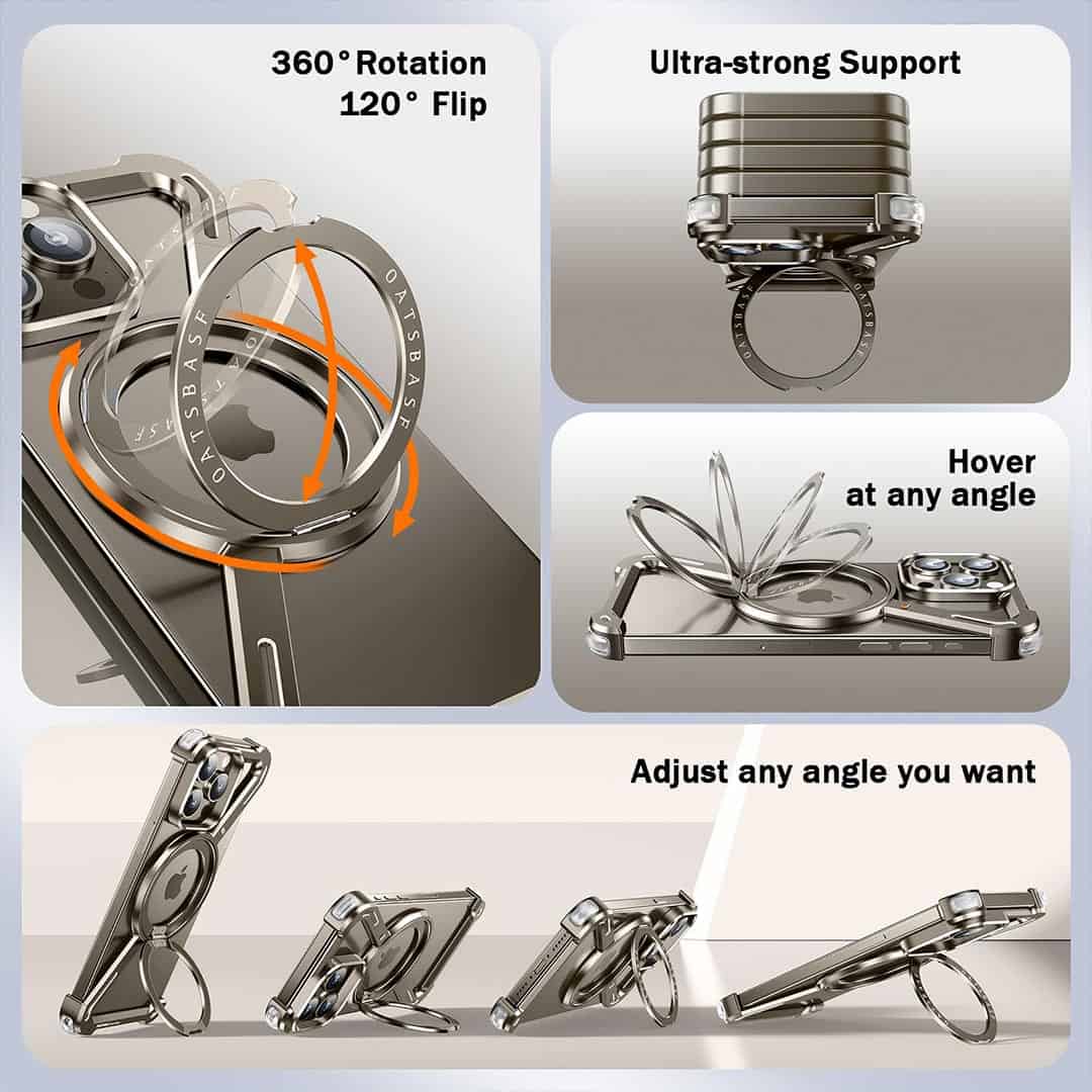 Z Rotating MagSafe Metal Rimless Case
