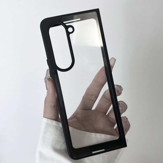 Samsung Galaxy Z Fold 6 Clear TPU + Transparent PC Phone Case(Black)