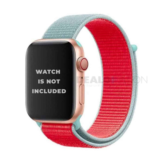 Red-Grey Dual Color Nylon Apple Watch Band (42-44MM)