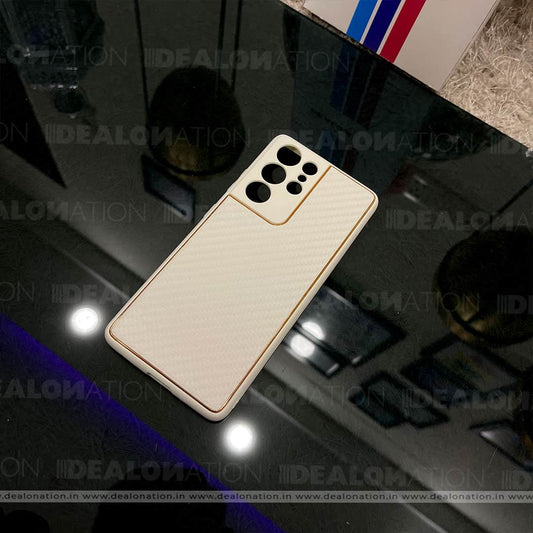 Carbon Fibre Leather TPU Case with Camera Protection