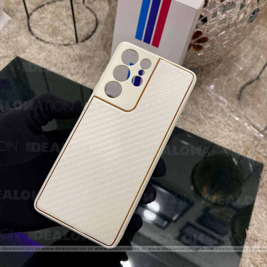 Carbon Fibre Leather TPU Case with Camera Protection