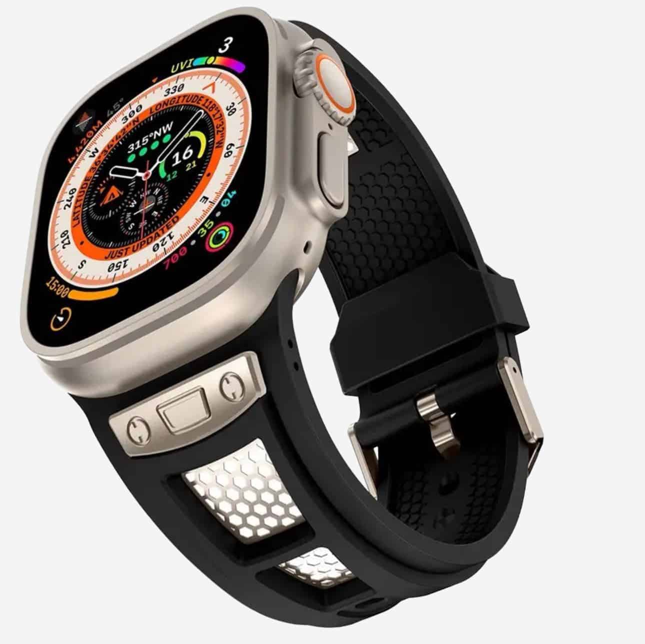 Premium AP Style with Titanium Mesh Silicone Strap (42/44/45/49mm)